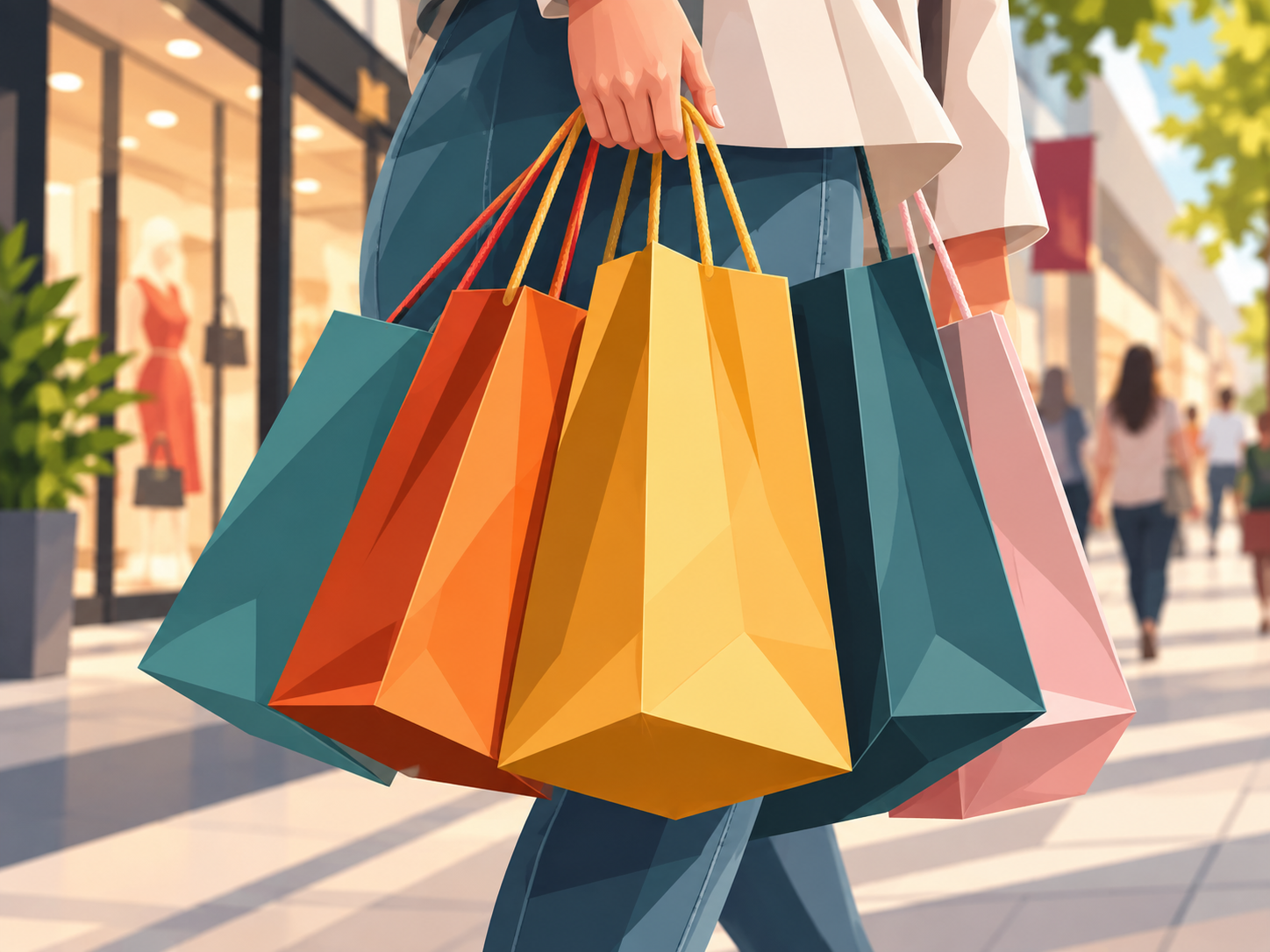 Viajante em uma situação de compras na Espanha